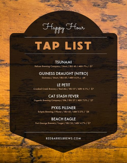 Rustic Tap List Flyer page 1 preview