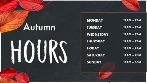 Black Autumn Hours Digital Board