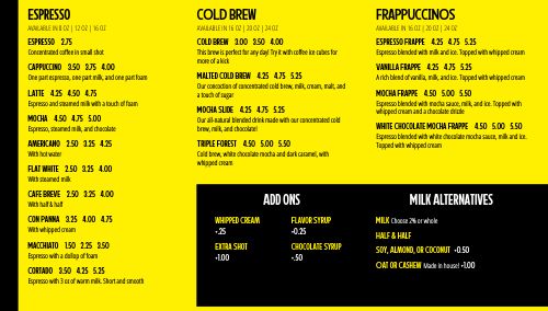 Yellow Coffee Digital Menu Board page 2 preview