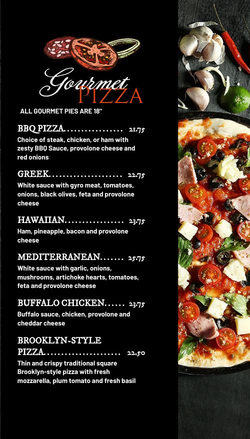 Modern Pizza Tall Digital Menu Board