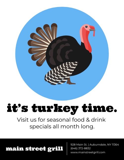 Thanksgiving Turkey Time Flyer