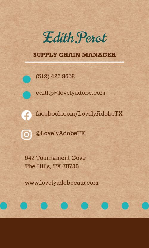 Adobe Mexican Business Card