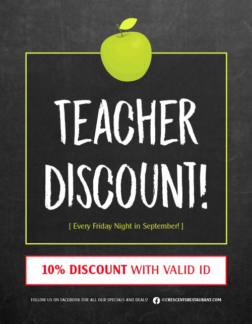Chalkboard Teacher Discount Flyer page 1 preview
