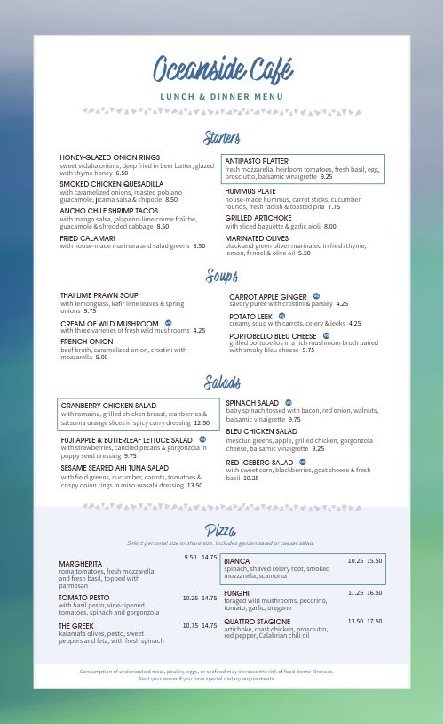 Classy Cafe Menu page 1 preview