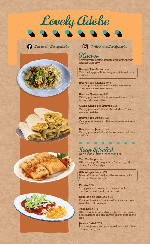 Adobe Mexican Menu Design Template by MustHaveMenus