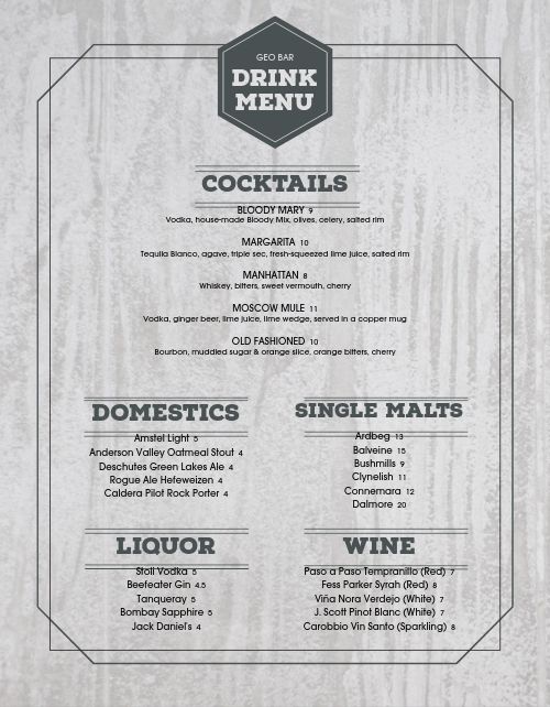 Woodgrain Bar Menu Design Template by MustHaveMenus