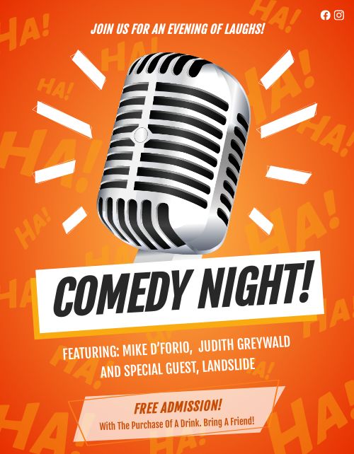Orange Comedy Night Flyer