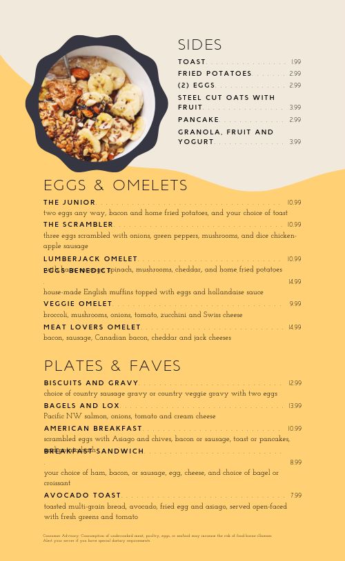 Aesthetic Breakfast Menu page 2 preview