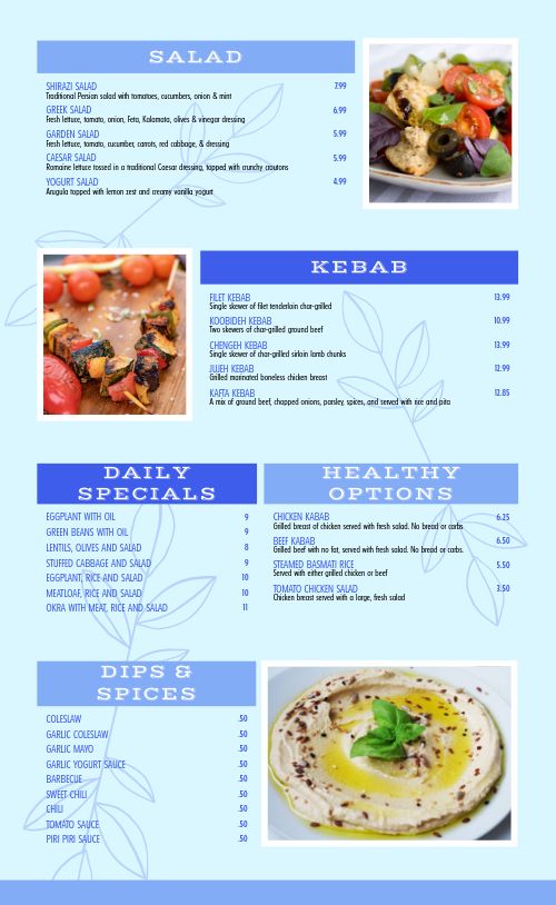 Greek Dinner Menu Design Template By Musthavemenus