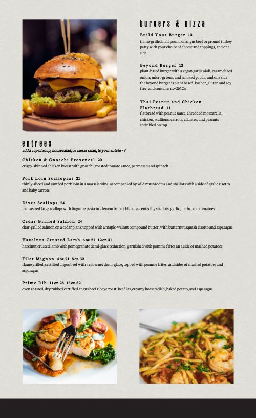 Sample Country Club Menu Design Template by MustHaveMenus