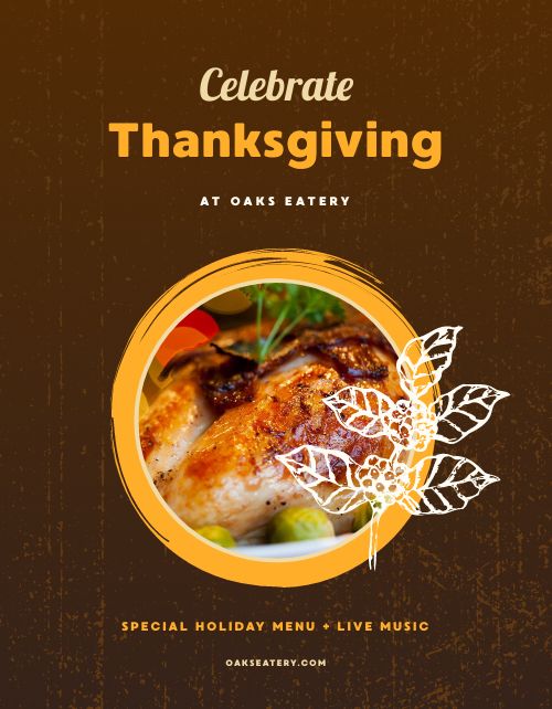 Brown Thanksgiving Celebration Flyer