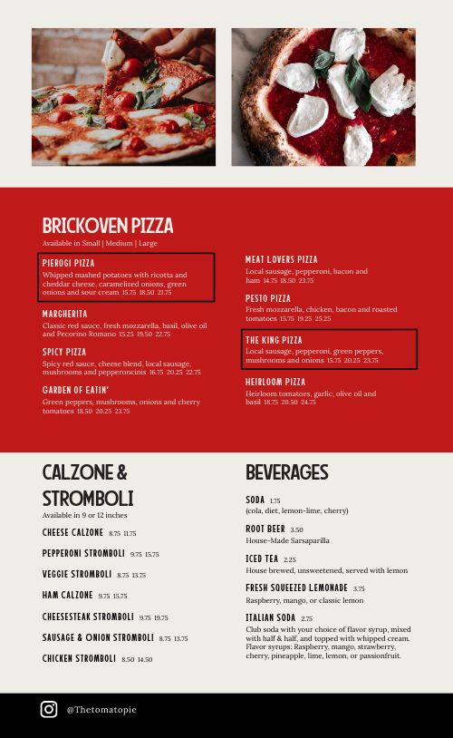 Specialty Pizza Pie Menu Design Template by MustHaveMenus