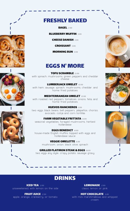 Basic Breakfast Menu Design Template By Musthavemenus