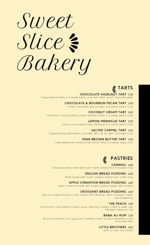 Editable Bakery Menu Design Template by MustHaveMenus