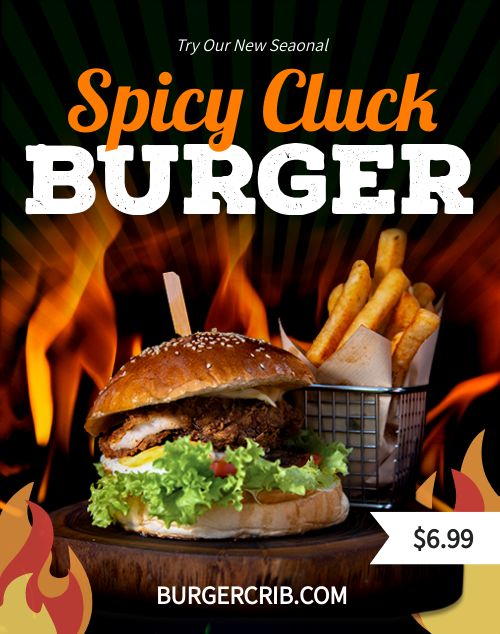 Spicy Burger Poster page 1 preview