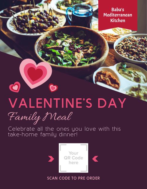 Valentines Day Family Meal Flyer page 1 preview