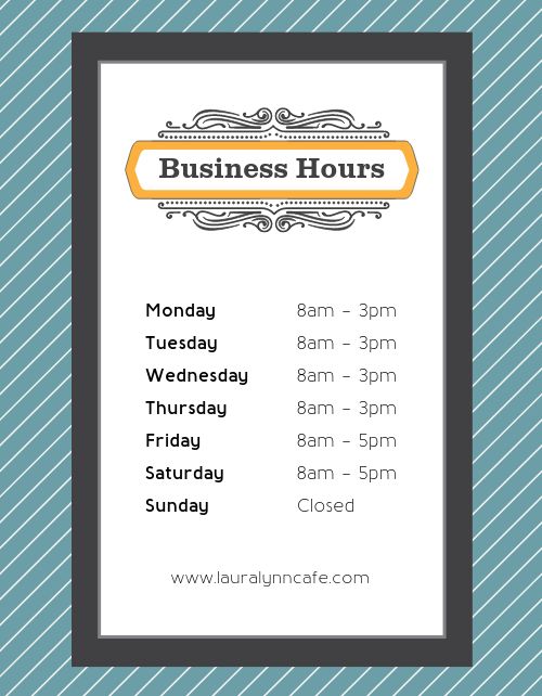 Business Hours Sign Flyer