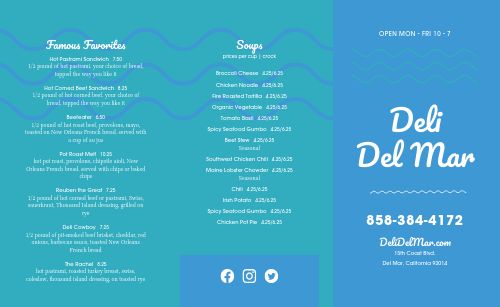 Seaside Deli Takeout Menu Template By Musthavemenus 4466