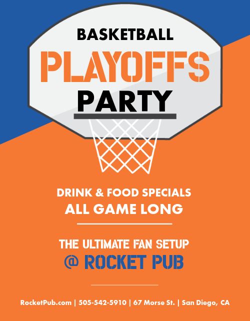 Basketball Playoffs Party Flyer 