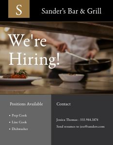 Restaurant Jobs Flyer Template By MustHaveMenus