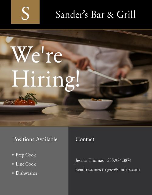 Restaurant Jobs Flyer