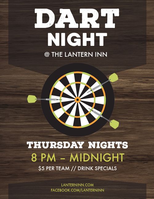 Dart Night Flyer Template by MustHaveMenus