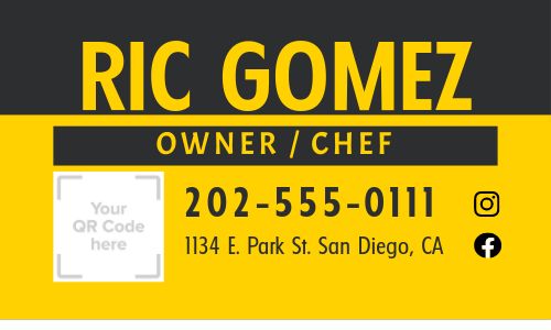 Food Truck Owner Business Card