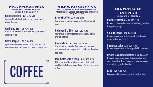 Customizable Coffee Digital Menu Board page 1 preview