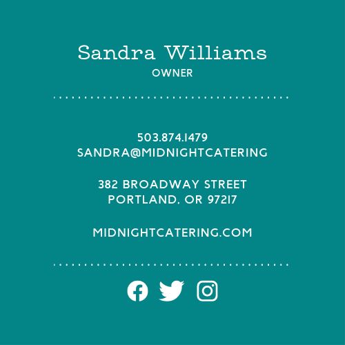 Late Night Catering Business Card