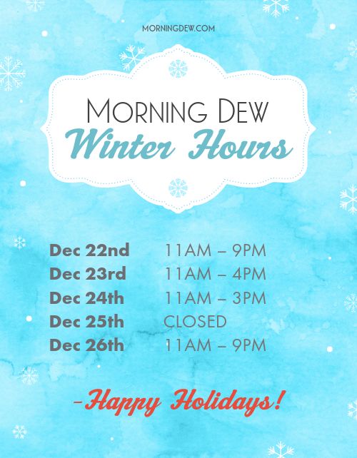Winter Business Hours Flyer page 1 preview