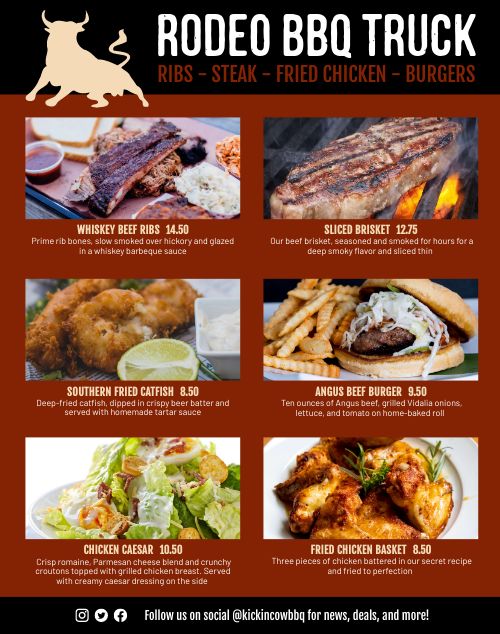 BBQ Food Cart Menu Poster page 1 preview