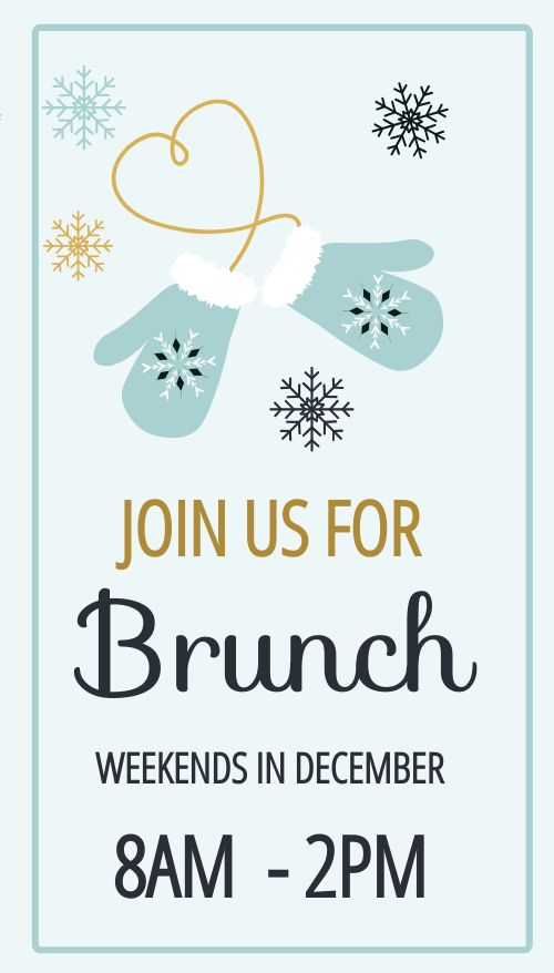 Vertical Blue Christmas Brunch Digital Signage