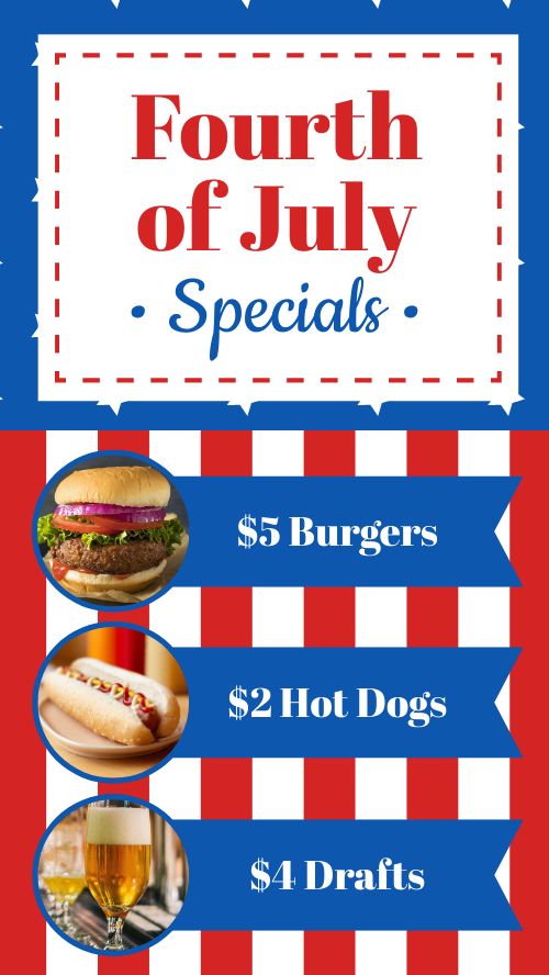 Fourth of July Specials Instagram Story
