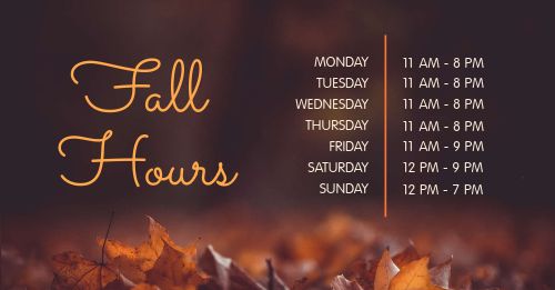 Leafy Fall Hours FB Post