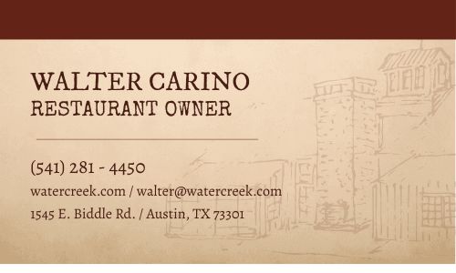 Old Steakhouse Business Card