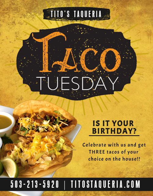 Taco Tuesday Sign Template by MustHaveMenus