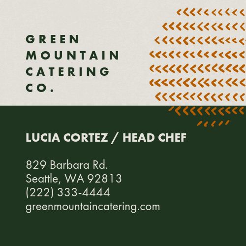 Catering Mountain Business Card