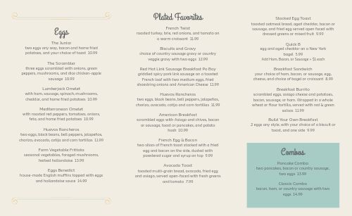 Breakfast Lounge Takeout Menu page 2 preview