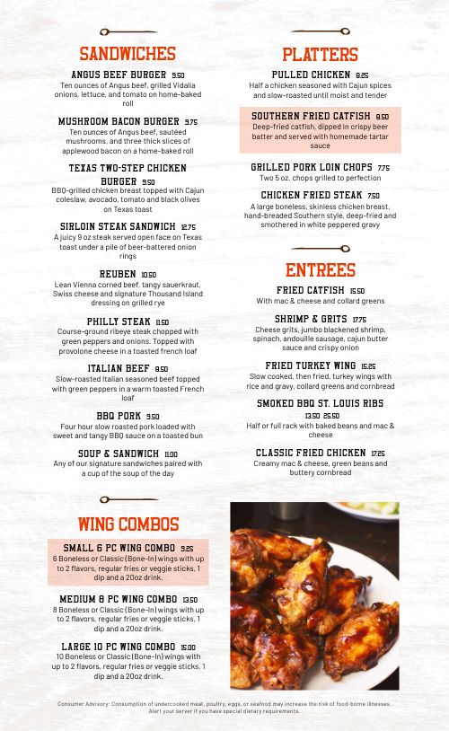 Simple White Wood BBQ Menu page 2 preview