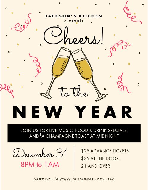 New Years Eve Cheers Flyer
