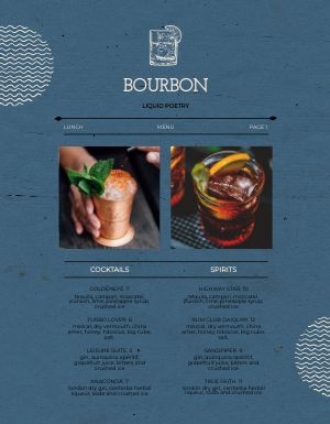 Bar Bourbon Menu