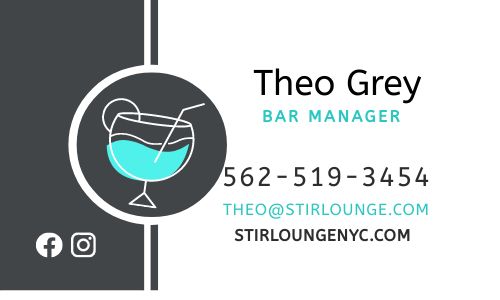 Cocktail Bar Drink Business Card