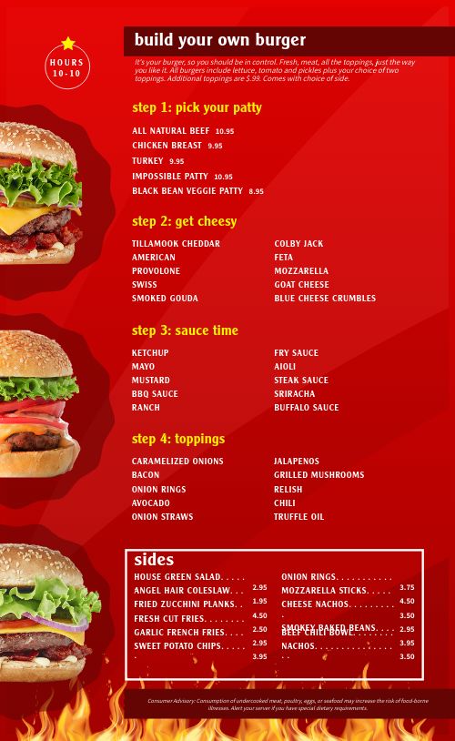 Crimson Burger Menu page 2 preview