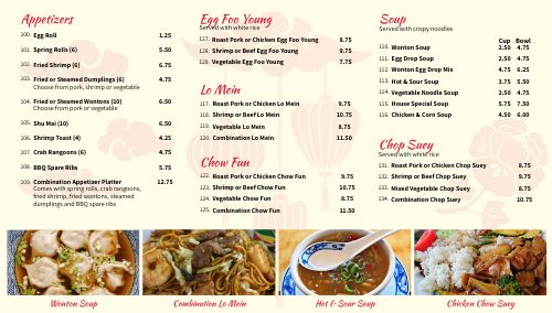 Chinese Digital Menu Board Example page 1 preview