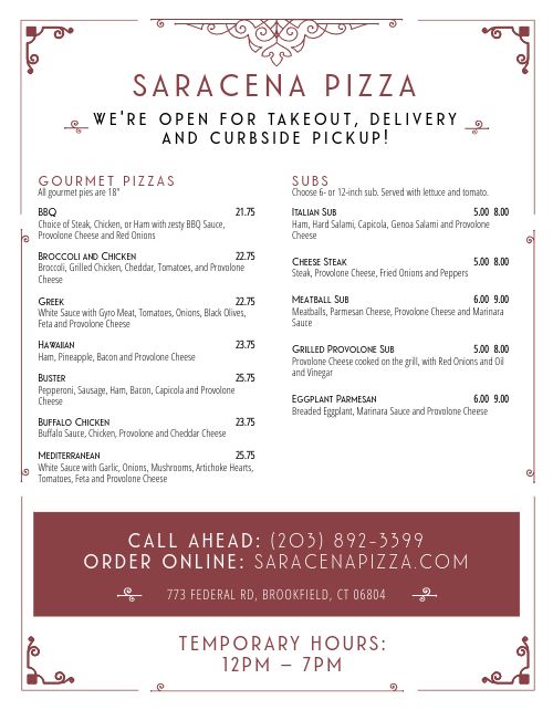 Order Online Takeout Menu page 1 preview