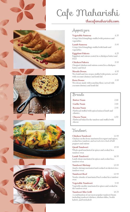 Indian Family Menu page 1 preview