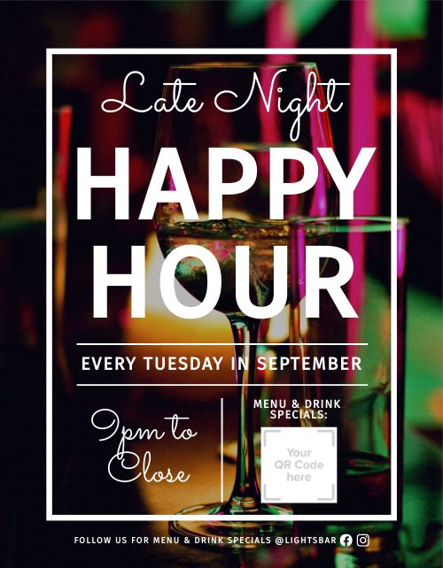 Happy Hour Promotional Flyer