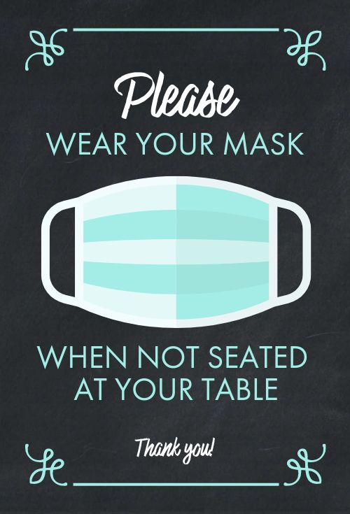 Masks Table Sign