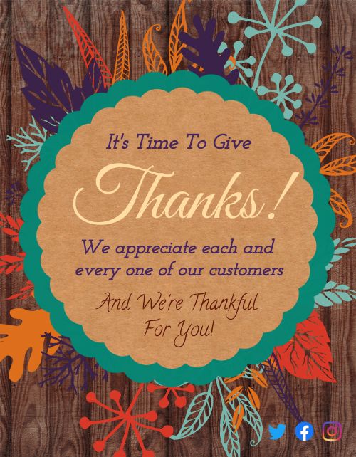 Thanksgiving Customer Flyer page 1 preview