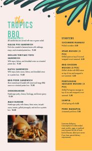 Hawaiian Barbecue Menu Design Template By MustHaveMenus